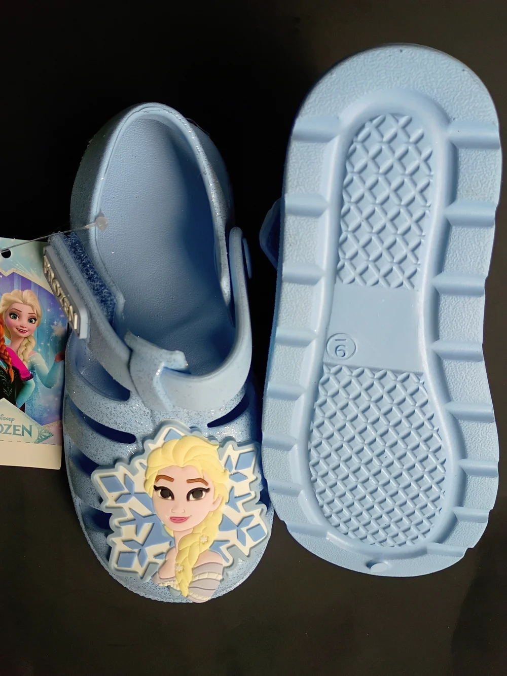 Disney Frozen Elsa Light Blue Kids Sandals SZ 9